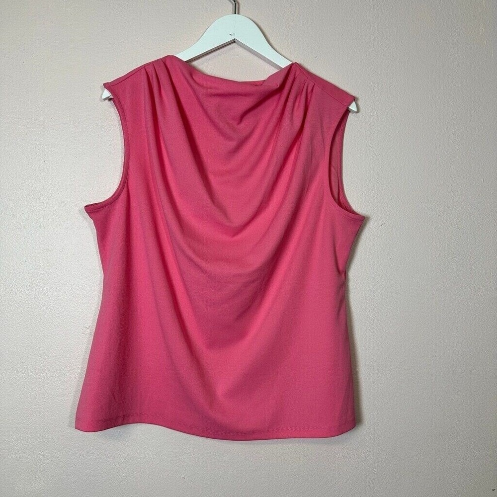 ANN TAYLOR Pink Cowl Neck Shell Blouse, Size XL Petite‎